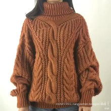 Unique design italian high collar cashmere thick sweaters